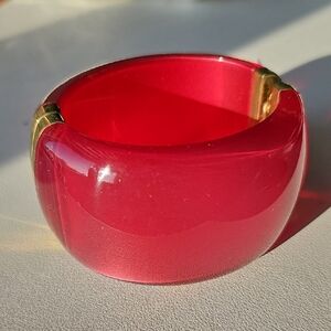 Bold Silk Red Acrylic Bangle Bracelet